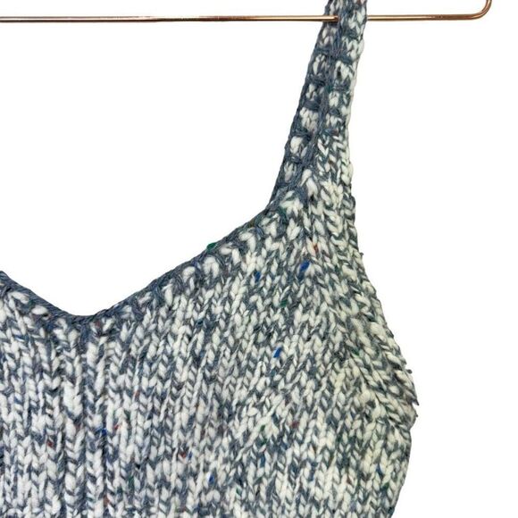 NWT Ulla Johnson Marled Wool Blend Crochet Knit Cropped Lia Top Slate Gray Small - Picture 7 of 11